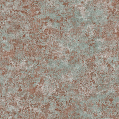 A.S. Creation David Vienna Metallic Copper & Green Industrial Wallpaper 39110-1