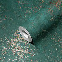 A.S. Creation Green & Copper Industrial Wallpaper 38832-1