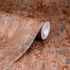 A.S. Creation Havana Copper Distressed Industrial Metallic Wallpaper 32651-1