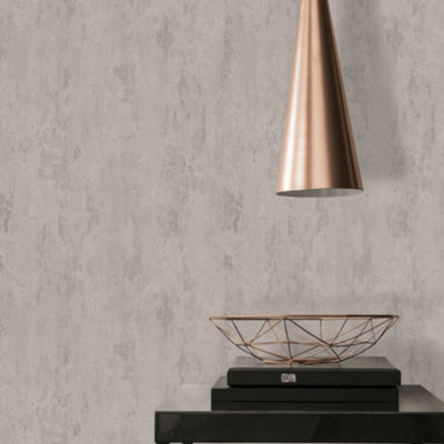 A.S. Creation Havana Taupe Distressed Industrial Metallic Wallpaper 38044-1