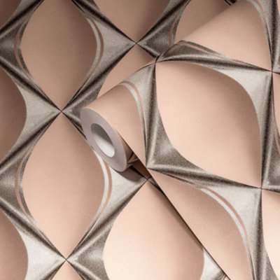 A.S. Creation My Home My Spa Blush Pink Geometric Wallpaper 38691-4