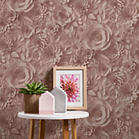 A.S. Creation Pink Flowers 3D Effect Wallpaper 38718-2