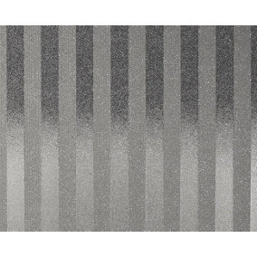 A.S. Creation Ultra Glitter Black Silver Stripe Wallpaper 273260