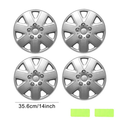 ROXX 14 Inch Black Snap-On Wheel Covers – Set Of 4, Glossy ABS, Universal Fit For Steel Rims