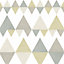 A Street Folklore Blue, Grey & Yellow Triangles Wallpaper FD25130