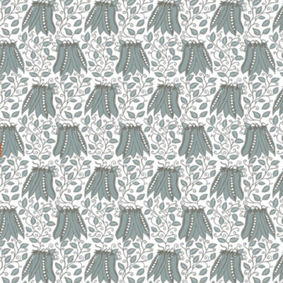 A Street Folklore Peapods Duck Egg & White Floral Wallpaper FD25121