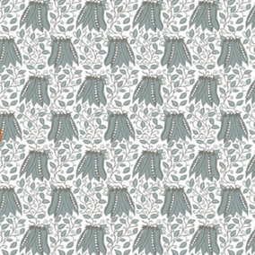 A Street Folklore Peapods Duck Egg & White Floral Wallpaper FD25121