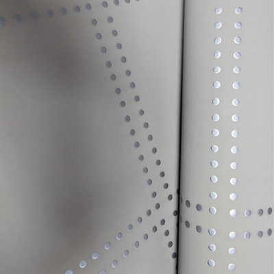 A Street Gridlock Taupe Geometric Metallic Dots Wallpaper FD22646
