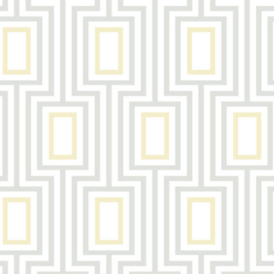 A Street Metro Grey & Yellow Geometric Wallpaper Fd24838