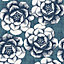 A Street Moonlight Blue Floral Wallpaper FD24238