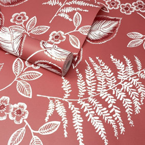 A Street Prints Mirabelle Leaves Trianon White Wallpaper