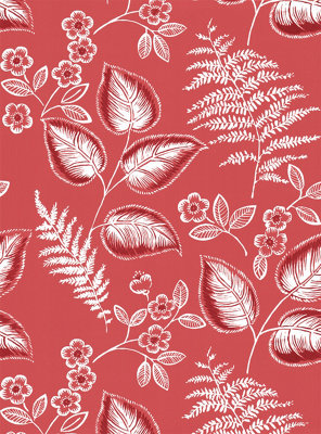 A Street Prints Mirabelle Leaves Trianon White Wallpaper DIY at B Q