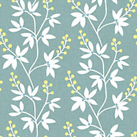A Street Prints Simplistic Flower Print Teal Wallpaper Naturistic Paste The Wall