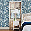 A-Street Prints Solstice Palm Leaf Wallpaper Blue Fine Decor FD24133