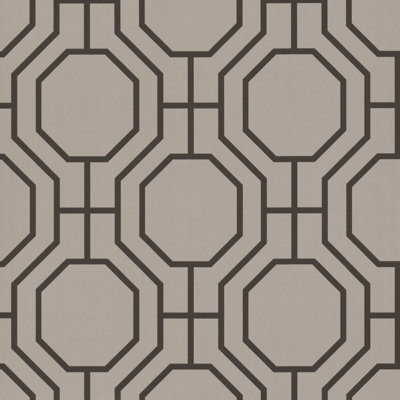 A Street Prints Symetrie Circuit Charcoal Taupe Wallpaper