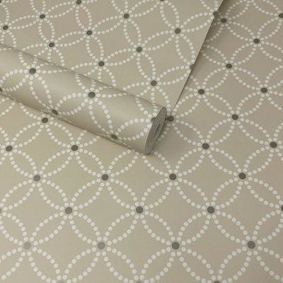 A Street Prints Symetrie KFinetic Light Brown Wallpaper