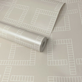 A Street Prints Symetrie Theory Pearl Champagne Shimmer Wallpaper