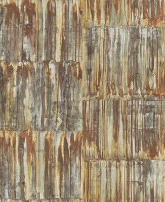A-Street Restored Patina Panels Sage/Rust Wallpaper FD24063