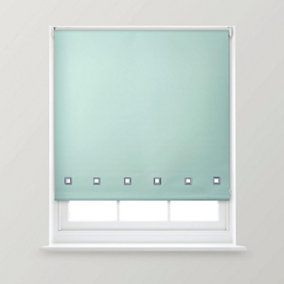 A.Unique Home Premium Quality Trimmable Square Eyelet Window Roller Blind - 2FT - DUCK EGG - 60CM (w) x 170cm (L)