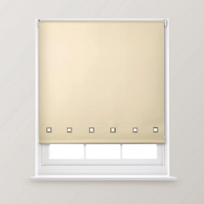 A.Unique Home Premium Quality Trimmable Square Eyelet Window Roller Blind - 2FT - NATURAL - 60CM (w) x 170cm (L)