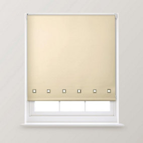 A.Unique Home Premium Quality Trimmable Square Eyelet Window Roller Blind - 2FT - NATURAL - 60CM (w) x 170cm (L)