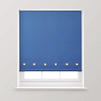 A.Unique Home Premium Quality Trimmable Square Eyelet Window Roller Blind - 2FT - ROYAL BLUE - 60CM (w) x 170cm (L)