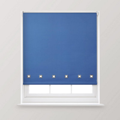 A.Unique Home Premium Quality Trimmable Square Eyelet Window Roller Blind - 6FT - ROYAL BLUE - 180CM (w) x 170cm (L)