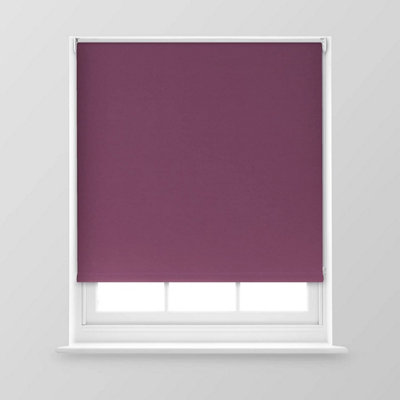 A.Unique Home Premium Trimmable Thermal Blackout Roller Window Blind - 2FT - Aubergine - 60cm (W) x 170cm (L)