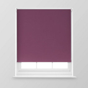 A.Unique Home Premium Trimmable Thermal Blackout Roller Window Blind - 2FT - Aubergine - 60cm (W) x 170cm (L)