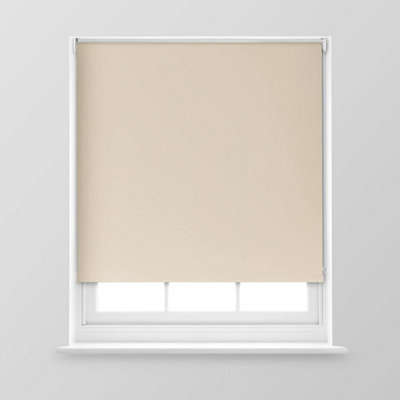 A.Unique Home Premium Trimmable Thermal Blackout Roller Window Blind - 2FT - Cream - 60cm (W) x 170cm (L)