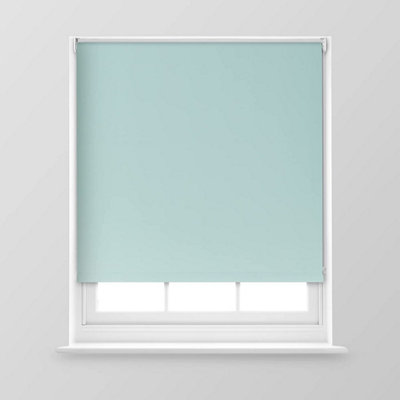 A.Unique Home Premium Trimmable Thermal Blackout Roller Window Blind - 2FT - Duck Egg - 60cm (W) x 170cm (L)