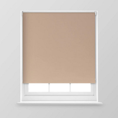 A.Unique Home Premium Trimmable Thermal Blackout Roller Window Blind - 2FT - Mocha - 60cm (W) x 170cm (L)