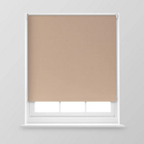 A.Unique Home Premium Trimmable Thermal Blackout Roller Window Blind - 2FT - Mocha - 60cm (W) x 170cm (L)