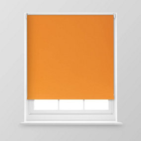 A.Unique Home Premium Trimmable Thermal Blackout Roller Window Blind - 2FT - Orange - 60cm (W) x 170cm (L)