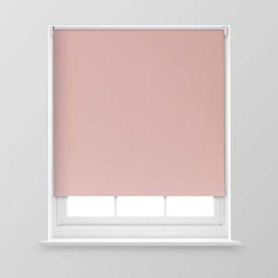 A.Unique Home Premium Trimmable Thermal Blackout Roller Window Blind - 2FT - Pink - 60cm (W) x 170cm (L)