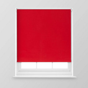 A.Unique Home Premium Trimmable Thermal Blackout Roller Window Blind - 2FT - Red - 60cm (W) x 170cm (L)