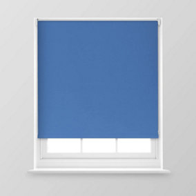 A.Unique Home Premium Trimmable Thermal Blackout Roller Window Blind - 2FT - Royal Blue - 60cm (W) x 170cm (L)