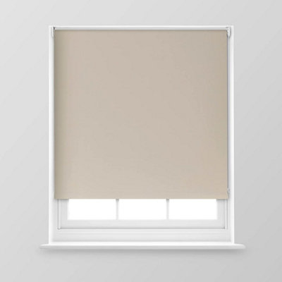 A.Unique Home Premium Trimmable Thermal Blackout Roller Window Blind - 2FT - Taupe - 60cm (W) x 170cm (L)