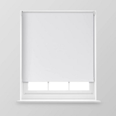 A.Unique Home Premium Trimmable Thermal Blackout Roller Window Blind - 3FT - White - 90cm (W) x 170cm (L)