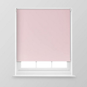 A.Unique Home Premium Trimmable Thermal Blackout Roller Window Blind - 4FT - Blush Pink - 120cm (W) x 170cm (L)