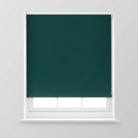 A.Unique Home Premium Trimmable Thermal Blackout Roller Window Blind - 4FT - Dark Green - 120cm (W) x 170cm (L)