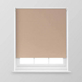 A.Unique Home Premium Trimmable Thermal Blackout Roller Window Blind - 5FT - Mocha - 150cm (W) x 170cm (L)