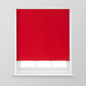 A.Unique Home Premium Trimmable Thermal Blackout Roller Window Blind - 5FT - Red - 150cm (W) x 170cm (L)