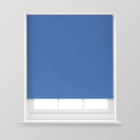 A.Unique Home Premium Trimmable Thermal Blackout Roller Window Blind - 5FT - Royal Blue - 150cm (W) x 170cm (L)