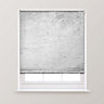 A.Unique Home Premium Trimmable Thermal Crushed Velvet Roller Window Blind - 4FT - Silver - 120cm (W) x 170cm (L)