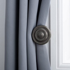 A.Unique Home Ribbed Wooden Curtain Pole with Rings and Fittings - 35mm - 11cm - Brushed Olive