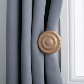 A.Unique Home Ribbed Wooden Curtain Pole with Rings and Fittings - 35mm - 11cm - Light Bronze