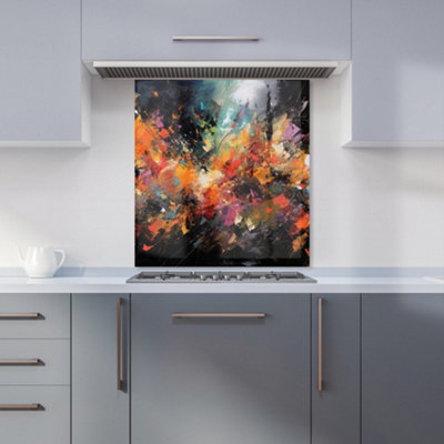 A Vibrant Abstract Painting Premium Glass Kitchen Splashback W900mm x ...