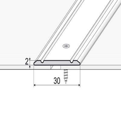 A02 930mm x 30mm 2.7mm Anodised Aluminium Flat Door Threshold Strip - Silver, 0.93m