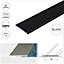 A02 930mm x 30mm 2.7mm Anodised Aluminium Flat Self Adhesive Door Threshold Strip - Black, 0.93m